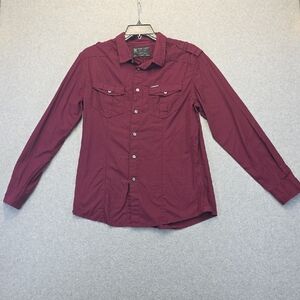 Marc Ecko Cut & Sew Men’s Button Up Shirt Large | Y2K Streetwear Utility Shirt